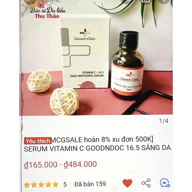 [30mL] SERUM VITAMIN C GOODNDOC 16.5 HỖ TRỢ SÁNG DA MỜ THÂM