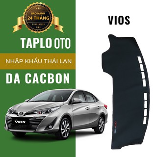 Thảm taplo da vân cacbon 3 lớp nhập khẩu dòng xe vios có đế chống trượt, chống nóng, chống chói hiệu quả - taplooto