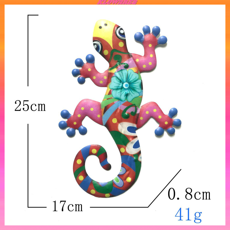 [KLOWARE2]Handmade Gecko Wall Decor Wall Sculpture for Home Garden Fence Ornament Blue