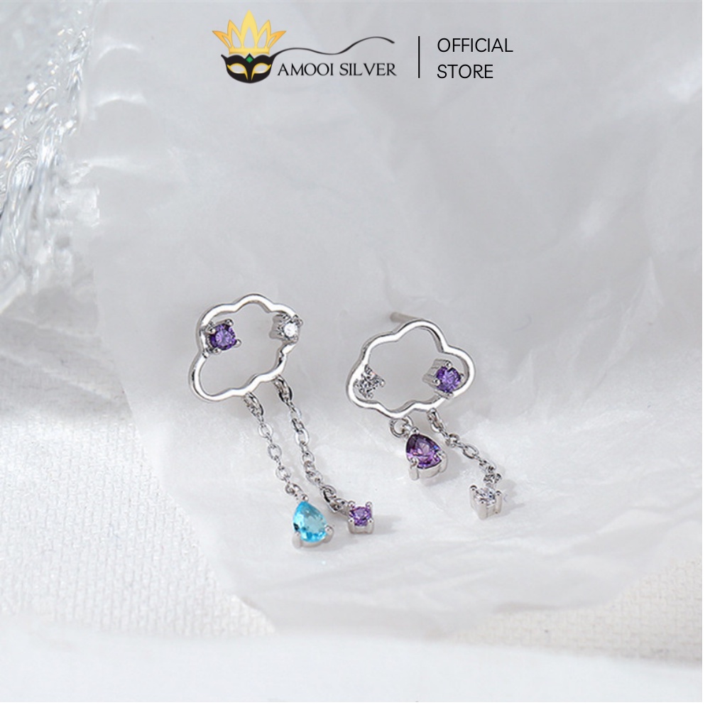 Bông tai bạc S925 đám mây - Amooi Silver AB05