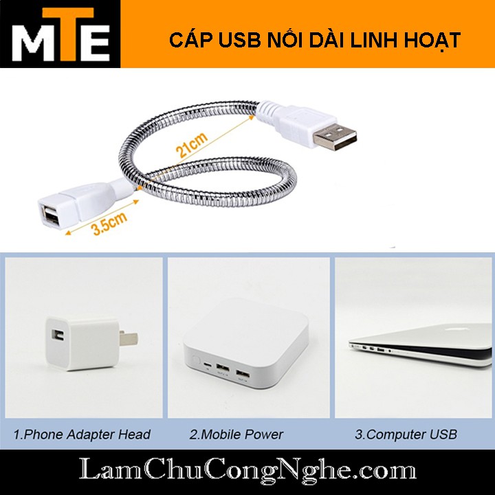 Dây USB nối dài uốn cong linh hoạt - cấp nguồn, sạc cổng USB tiện lợi | WebRaoVat - webraovat.net.vn