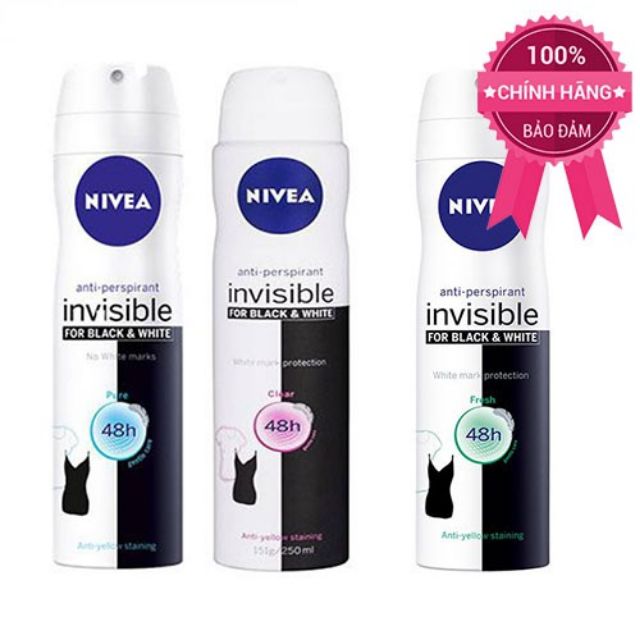 XỊT NGĂN MÙI NIVEA FOR BLACK &amp;WHITE chọn loại