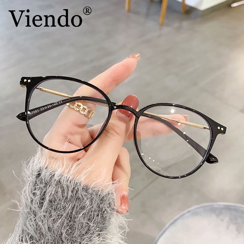 Gọng kính cận VIENDO cho nam nữ dạng tròn đổi màu chống ánh sáng xanh màu sắc thời trang