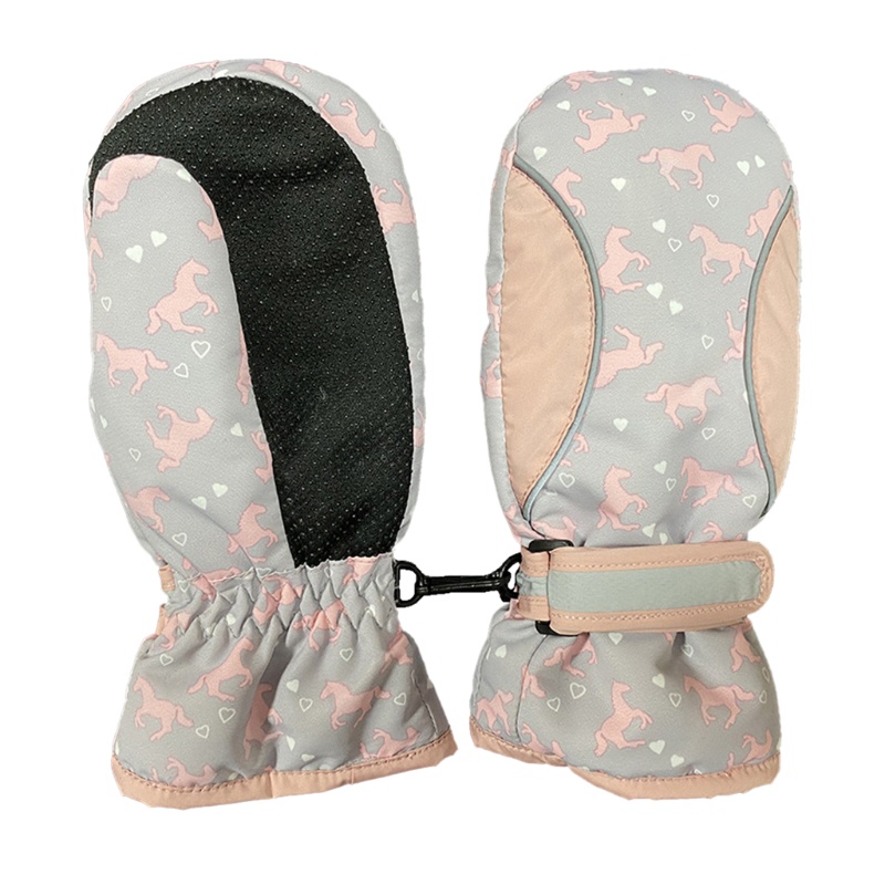Găng Tay Trượt Tuyết Dày Dặn Giữ Ấm Chống Thấm Nước In Họa Tiết Ngựa Pony Dễ Thương Cho