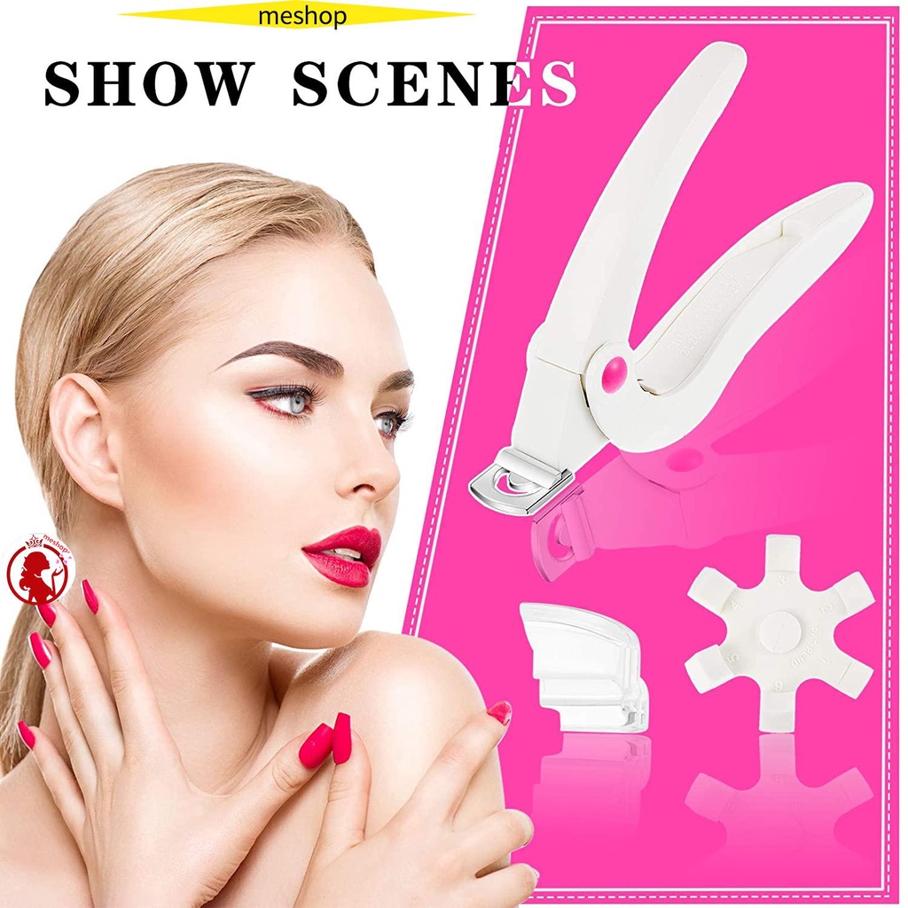 ❦ME❦ 3 Color Optional U-shaped Nail Clip Tool Nail Clipper False Nails Cutter With Scale Professional Manicure Tools For Artificial Nail Nail Tip Trimmer Fake Nail Clippers/Multicolor
