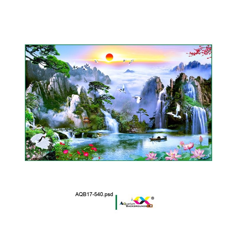 Tranh 3D - phông nền dán hồ cá, bể thuỷ sinh siêu đẹp và nét, có keo sẵn trên bề mặt, có thể in theo kích thước yêu cầu