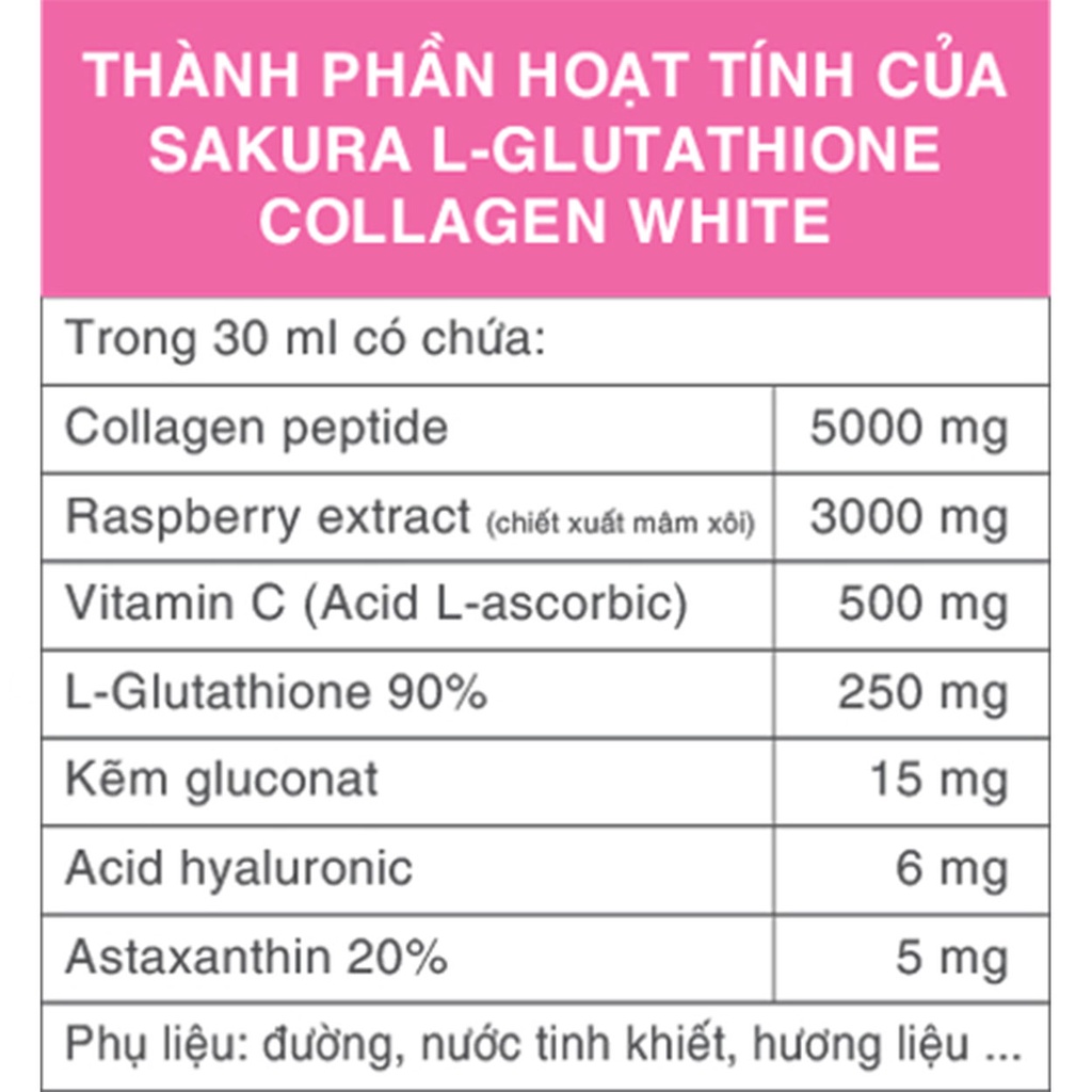 [SAKURA COLLAGEN] Nước uống dưỡng sáng da, mờ nếp nhăn, hỗ trợ ngừa thâm nám