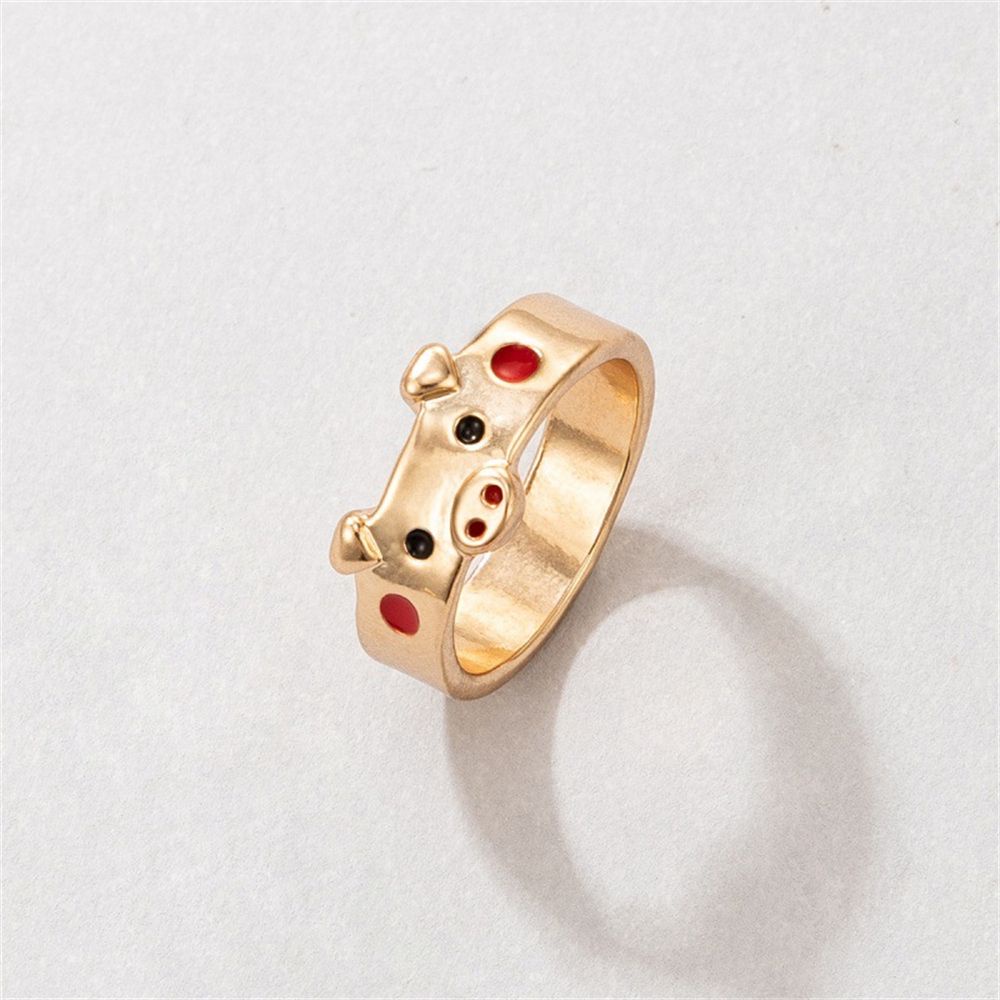 Nhẫn may mắn hình chú heo phong cách bohemian cổ điển nhiều màu tùy chọn làm quà tặng valentine cho nam và nữ