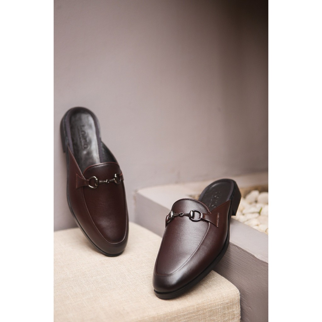GIÀY SỤC NAM HỞ GÓT DA BÒ NGUYÊN TẤM TOROSHOES MÃ M639.1 (NÂU TRƠN)