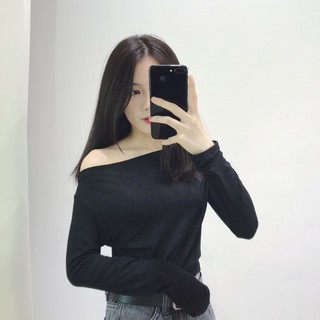 Áo Lệch Vai Thụng - APG11, áo thun nữ (kèm video ảnh thật)