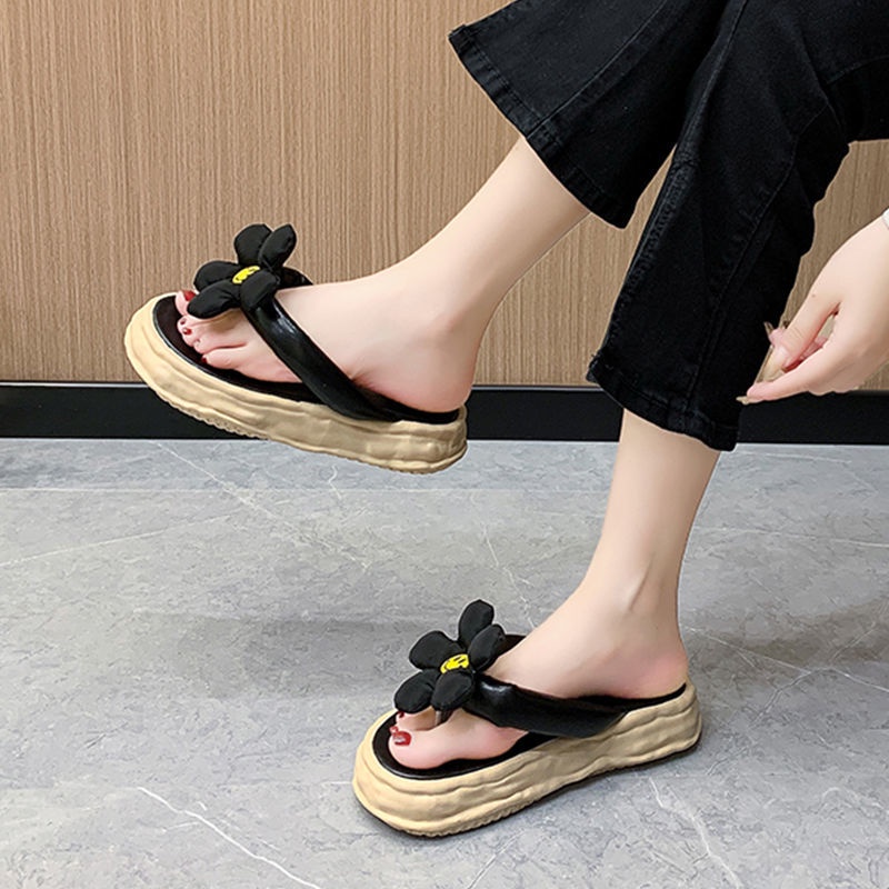 Oeggeo shop Dép Xỏ Ngón Đế Dày Hình Xương Quai Hoa Thời Trang Cho Nữ