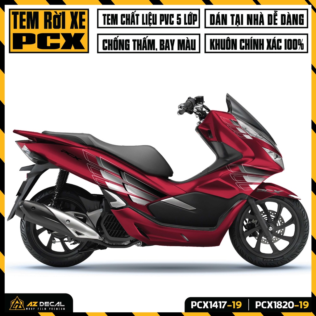 Tem Chế Dán Xe PCX Thiết Kế Đôi Cánh | PCX-19 | Decal Rời Dán Xe PCX 125 160 150 Chống Nước, Bền Màu