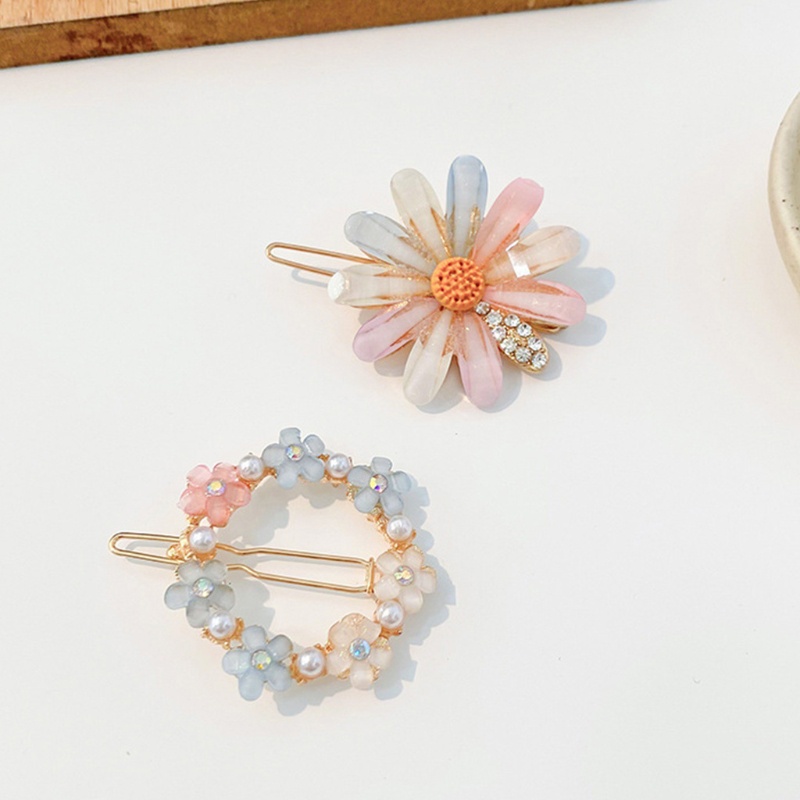Kẹp Tóc Hợp Kim Hình Hoa Đính Đá Xinh Xắn Cho Nữ