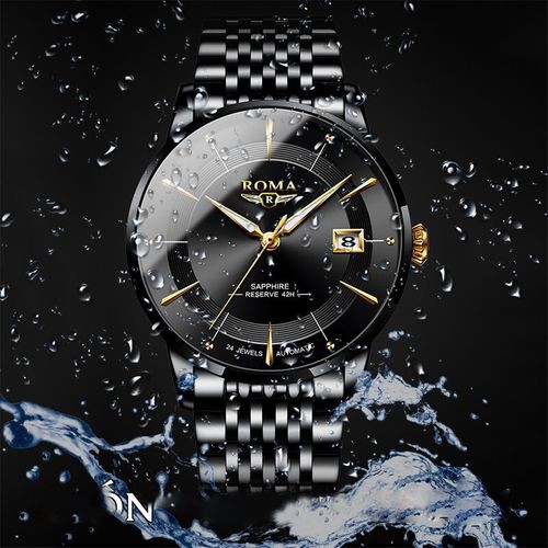 Đồng hồ nam ROMA kim cương đen sang trọng, máy Nhật dây thép siêu bền giá tốt [Ảnh Thật] | BigBuy360 - bigbuy360.vn
