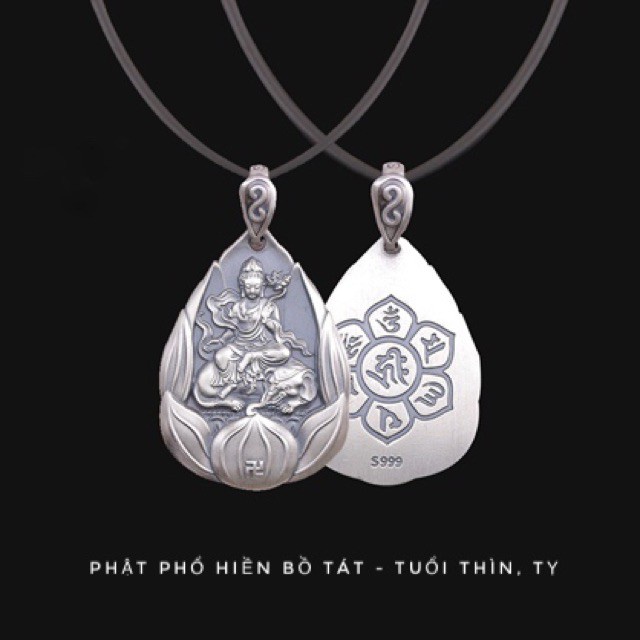 Mặt Dây Chuyền Phật Bản Mệnh 12 CON GIÁP Bạc Thái cao cấp 999 - (Tặng kèm dây đeo)
