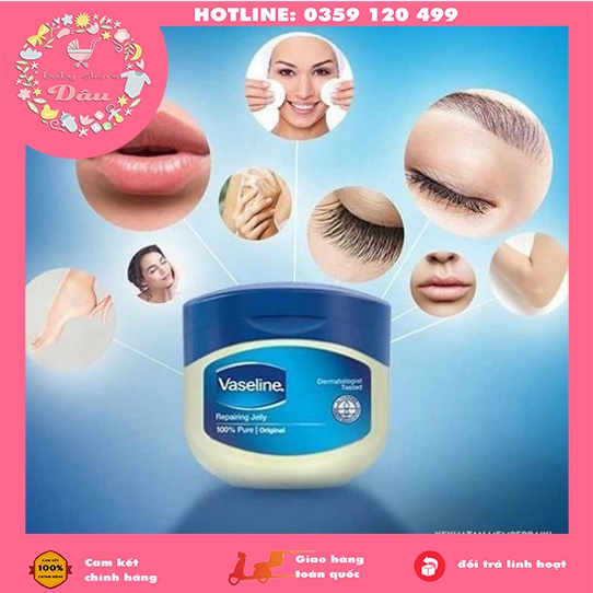 Kem nẻ Vaseline, sáp nẻ dưỡng ẩm Vaseline Pure Petrolium Jelly  cho mùa đông - lọ 49g