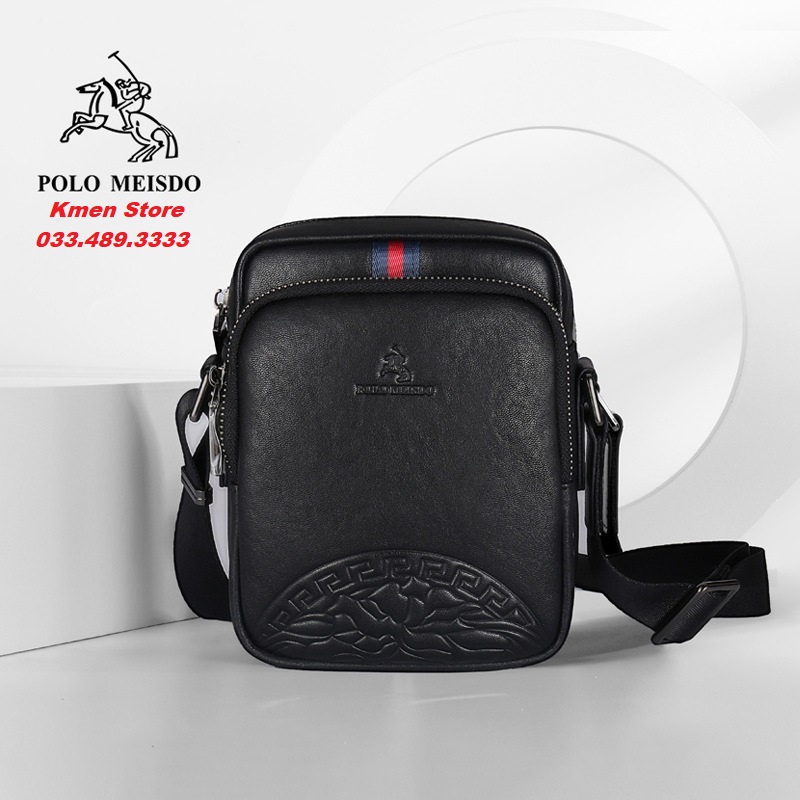 Túi Đeo Chéo Nam Da Bò Thật Cao Cấp Unisex Hiệu POLO MEISDO Kiểu Dáng Hàn Quốc PL10