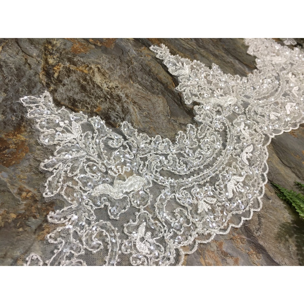 Ren chân cao cấp RC170514 bản 19cm dùng may váy đầm thời trang, váy cưới, làm đồ decor trang trí, đồ lót, váy ngủ...