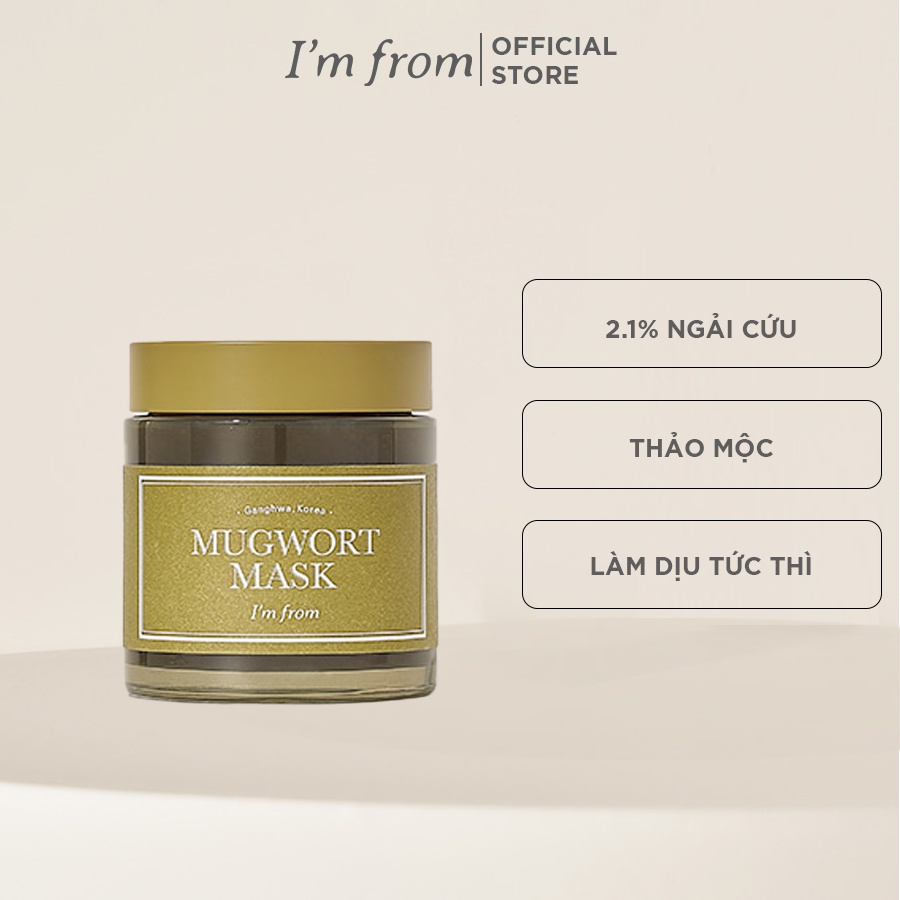 Combo Mặt nạ ngải cứu I'm From Mugwort Mask 110g+Mặt nạ chiết xuất gạo I'm From 110g