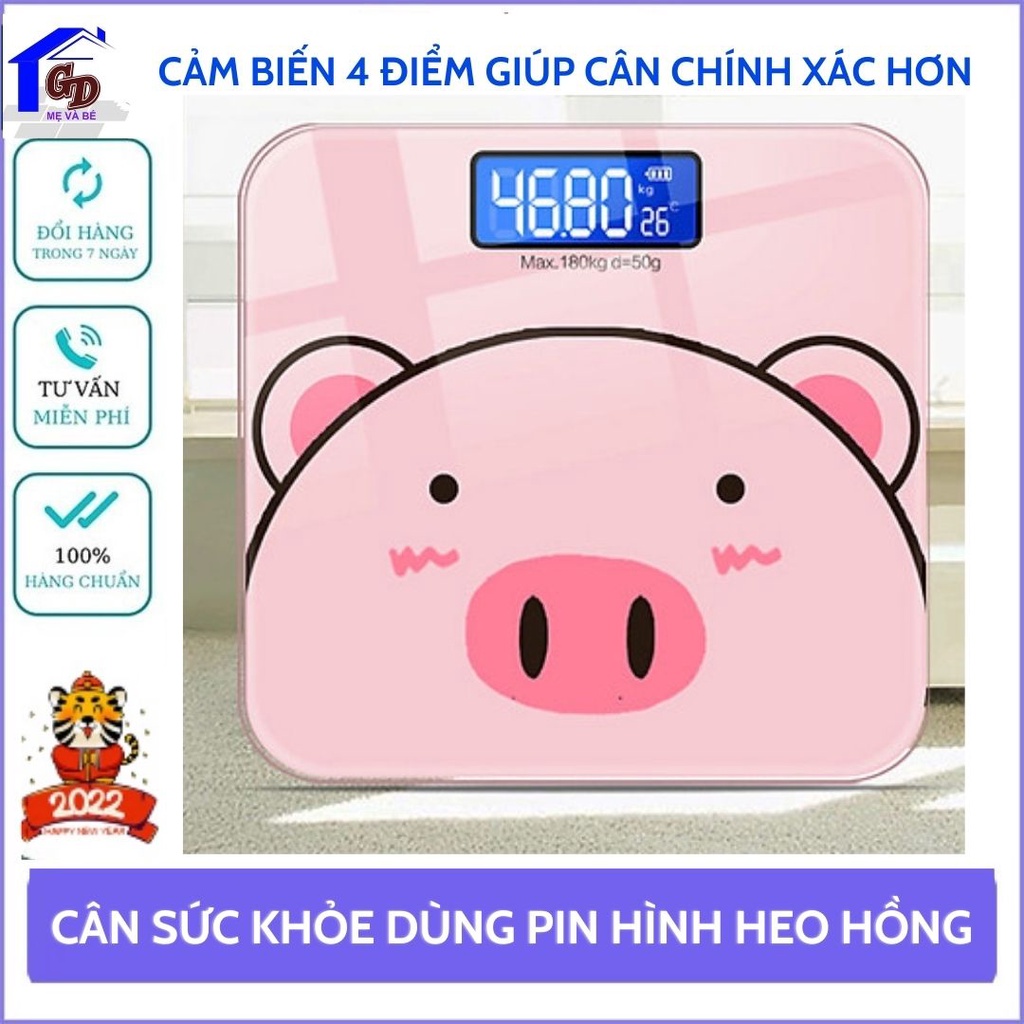 [HCM][Hàng Chuẩn] CÂN SỨC KHỎE ĐIỆN TỬ THÔNG MINH HÌNH HEO CỰC HOT - CÂN GIA ĐÌNH DÙNG PIN LOẠI XỊN MÀN HÌNH LCD HIỂN TH