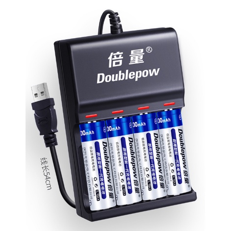 Bộ 4 Viên Pin Tiểu Sạc AA Doublepow Dung Lượng Cao 3000 mAh Dùng Cho Đồ Chơi, Máy Ảnh, Mic Hát Không Dây, Đèn Pin