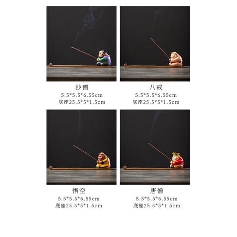 Tượng chibi thầy Tam Tạng trưng bày cắm nhang trang trí