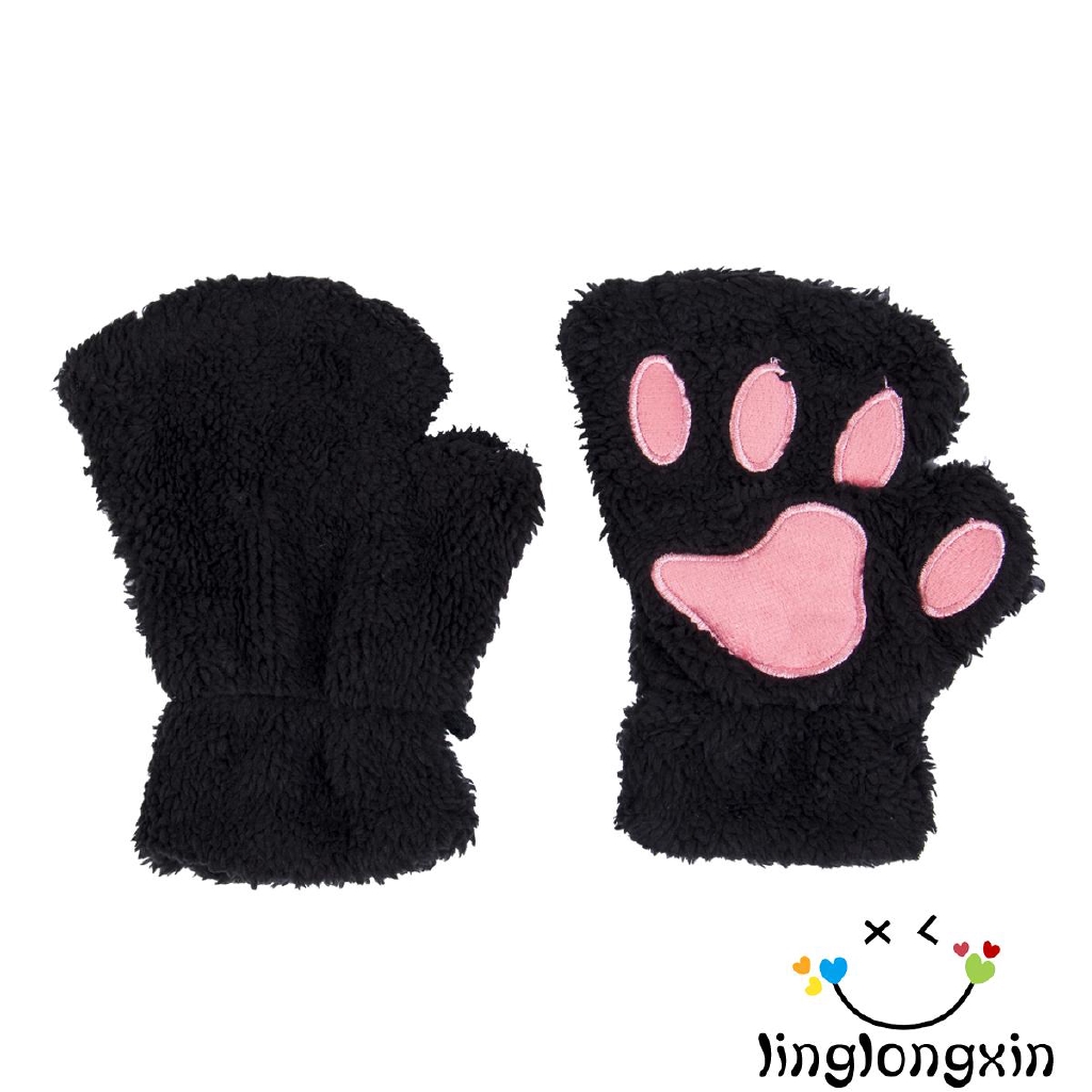 Đôi găng tay hở ngón tạo hình chân mèo dễ thương cho nữ
