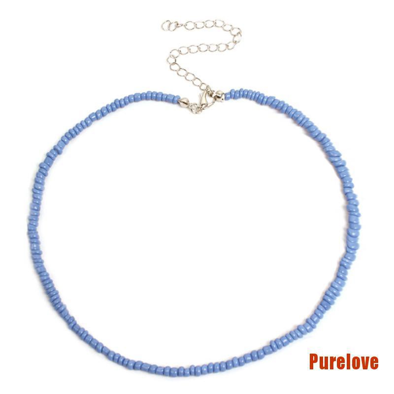 Vòng Cổ choker Chuỗi Hạt Màu Cầu Vồng Phong Cách bohemian Thời