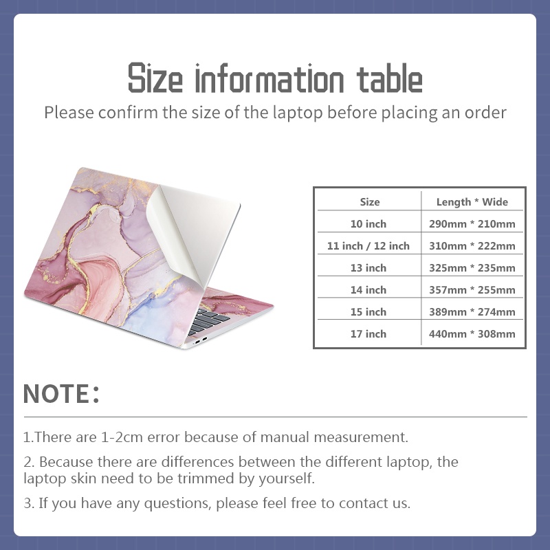 Ốp Bảo Vệ laptop 11/12/13/14/15/17 inch Bằng vinyl Họa Tiết Đá Hoa Cương