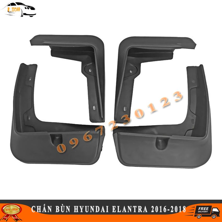 Bộ 4 Chắn Bùn Ô TÔ Hyundai Elantra 2016-2018 Nhựa Dẻo ABS