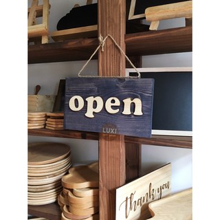Bảng gỗ treo cửa 2 mặt Open – Close 21