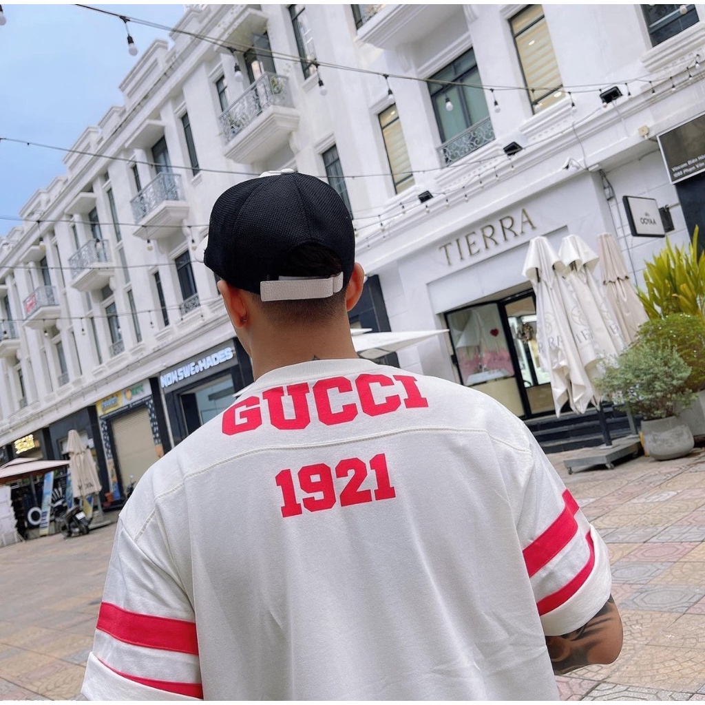 Áo Phông Nam Hè Phối Chữ Kết Hợp 2 Màu 100 GUCXI Siêu Hot Phong Cách Thoải Mái Hoạt Động Hè 2022