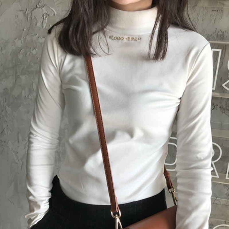 Áo thun nữ cổ tròn dài tay thêu chữ B
