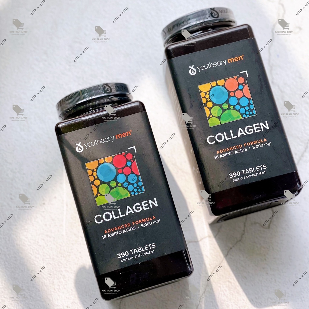 Viên uống đẹp da, đẹp móng, tóc cho Nam Youtheory Collagen Men hộp 390 viên chính hãng Mỹ giúp đàn hồi, căng mịn da