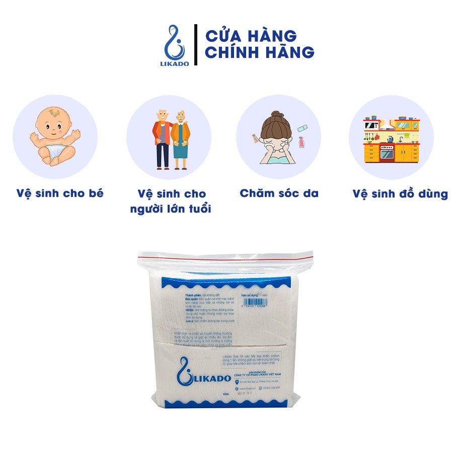 Khăn giấy khô đa năng cho bé LIKADO 400g 200 tờ