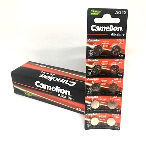 Vỉ 10 viên AG13 | A76 | LR44 Camelion thay máy tính Casio LR43