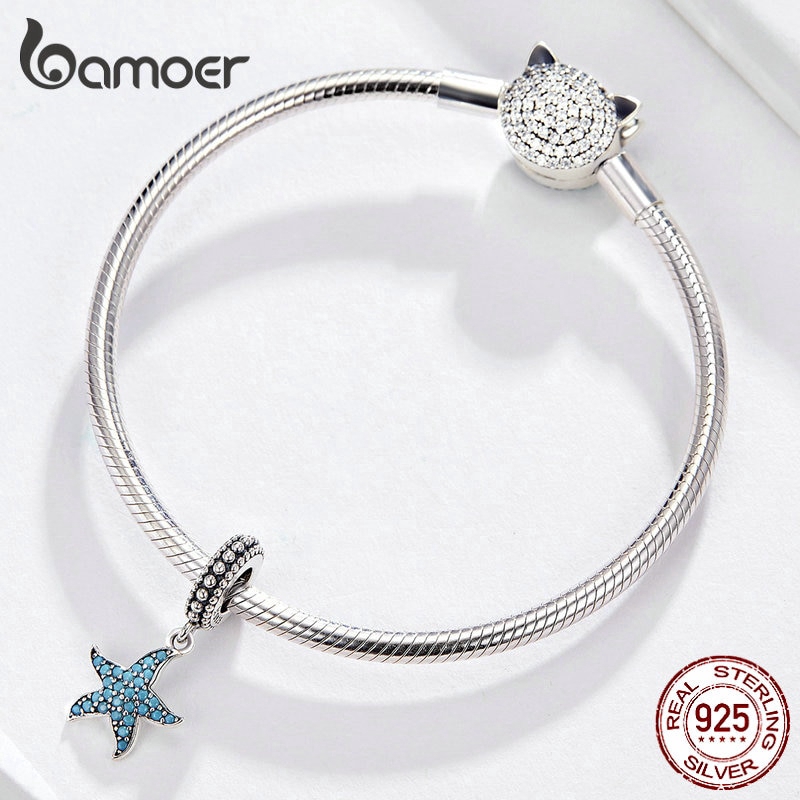 Hạt charm Bamoer SCC1210 thiết kế hình sao biển trang trí đồ trang sức xinh xắn thời trang
