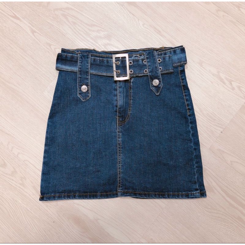 chân váy jeans kèm thắt lưng cao cấp