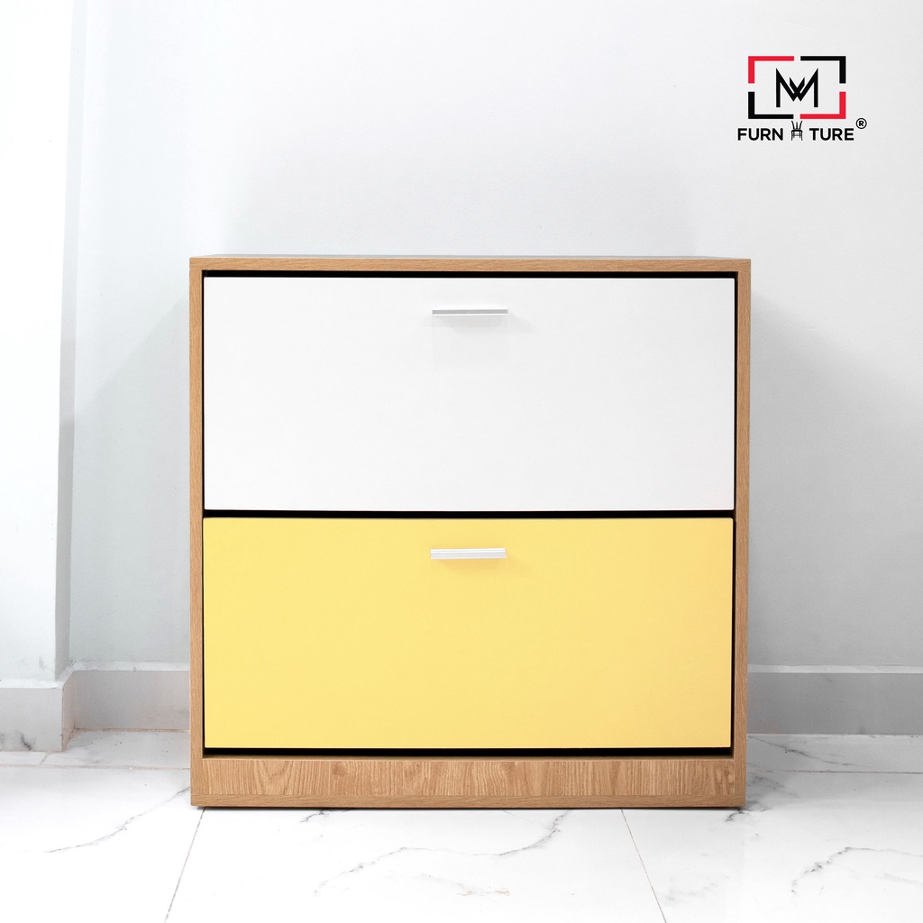 Nowship hcm - Tủ giày thông minh 2 tầng cánh quạt thương hiệu MW FURNITURE size 80x30x80 cm