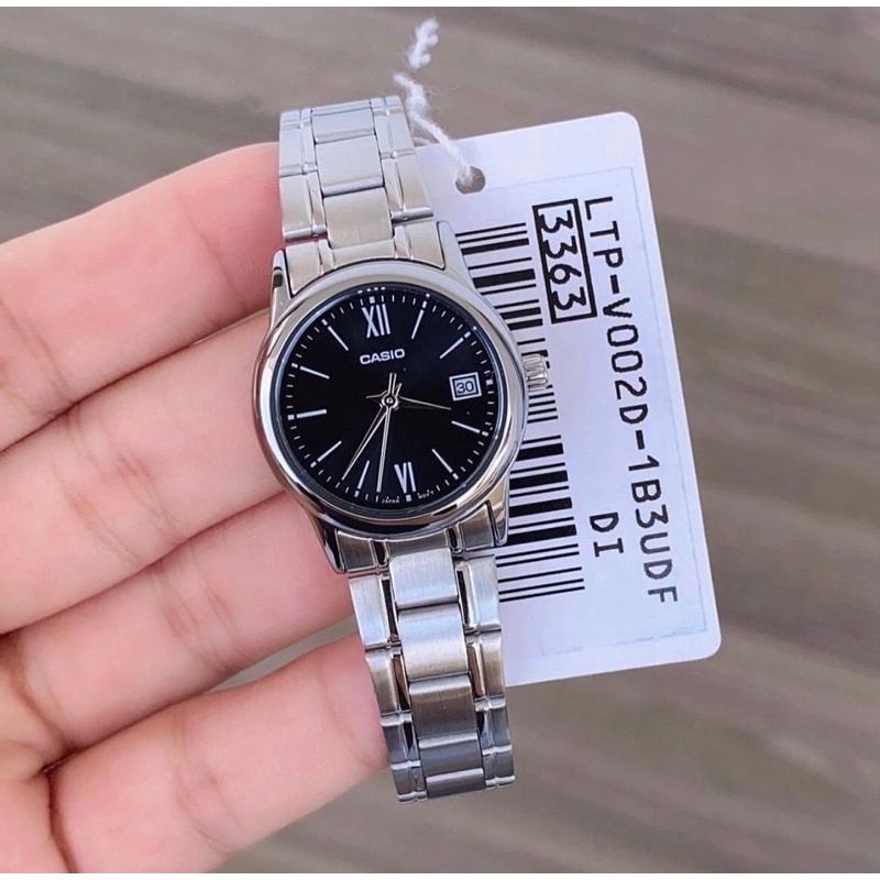 Đồng Hồ Casio | Nữ LTP-V002D-1B3 | Dây Kim Loại | Nền Mặt Đen | Chống Nước