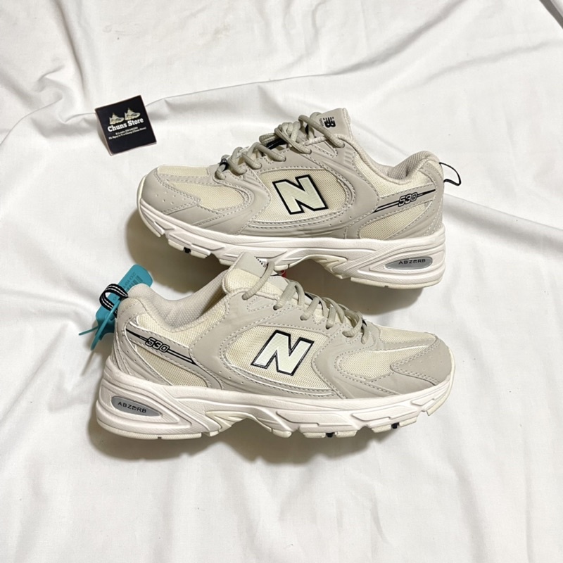 giày Newbalance 530 kem xám cao cấp mới, giày NB 530 kem đế cao