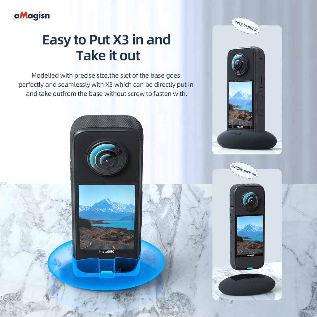 Đế Silicon 360X3 Bảo Vệ Camera Hành Trình Insta360 X3 Để Bàn