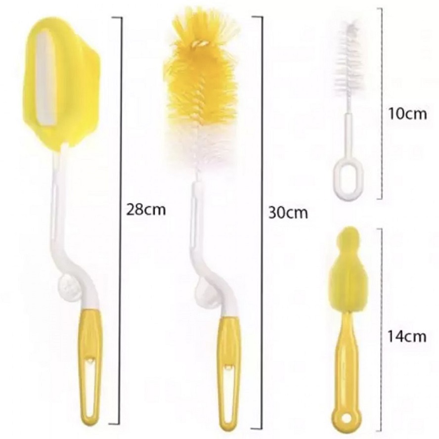 Bộ Cọ chải vệ sinh bình tách ly - chổi cọ rửa bình sữa núm ty 4 chi tiết  No.101693