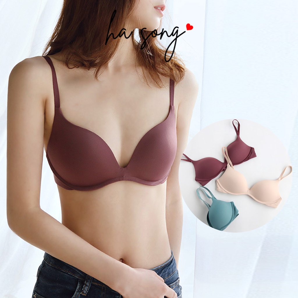 Áo ngực nữ không gọng su lụa mút mỏng mềm nhẹ thoáng 200-Ha Song Shop