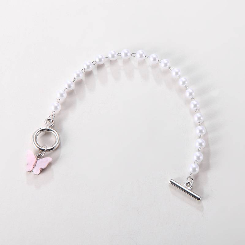 Vòng đeo tay đính ngọc trai và mặt hình bướm phong cách cổ điển đơn giản thời trang cho nữ | BigBuy360 - bigbuy360.vn