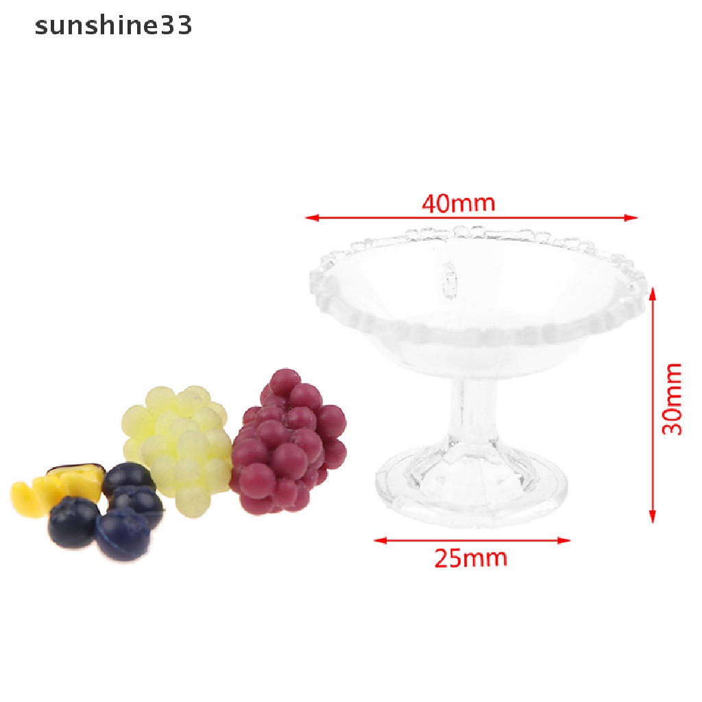 SU 1Set 1:12 Dollhouse Miniature Dessert Pan Cake Stand Fruit Tray W/Fruit DecorToy n