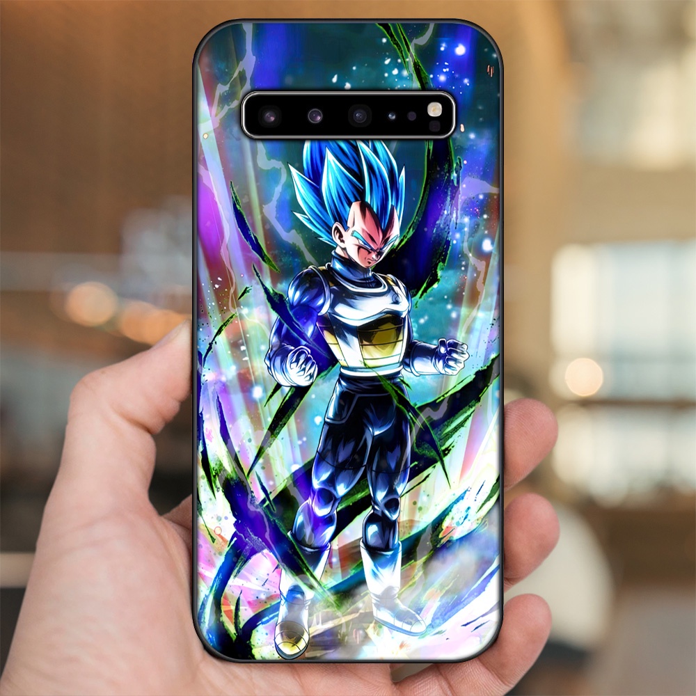 Ốp lưng Samsung S10, S10 5G, S10 Plus viền đen in hình Vegeta Dragon Ball