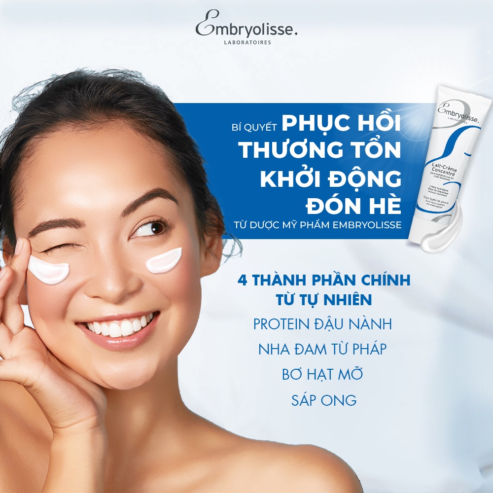 Kem dưỡng ẩm Embryolisse Lait Crème Concentré cấp ẩm, phục hồi da 2ml/ 30ml/ 75ml - Be Glow Beauty