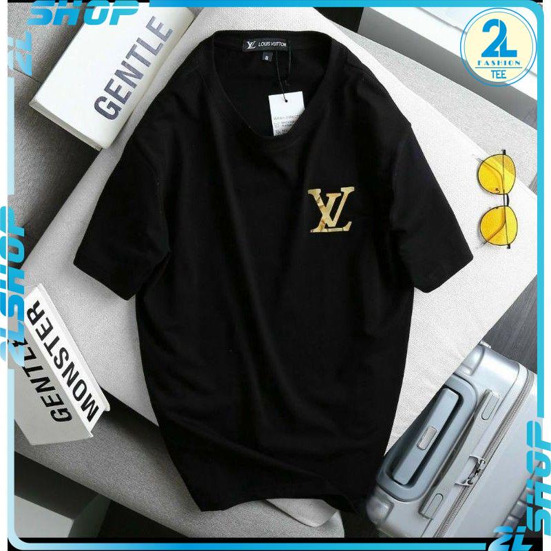 áo thun nam nữ unisex nam nữ chữ LOUIS in sau vai tráng gương vàng