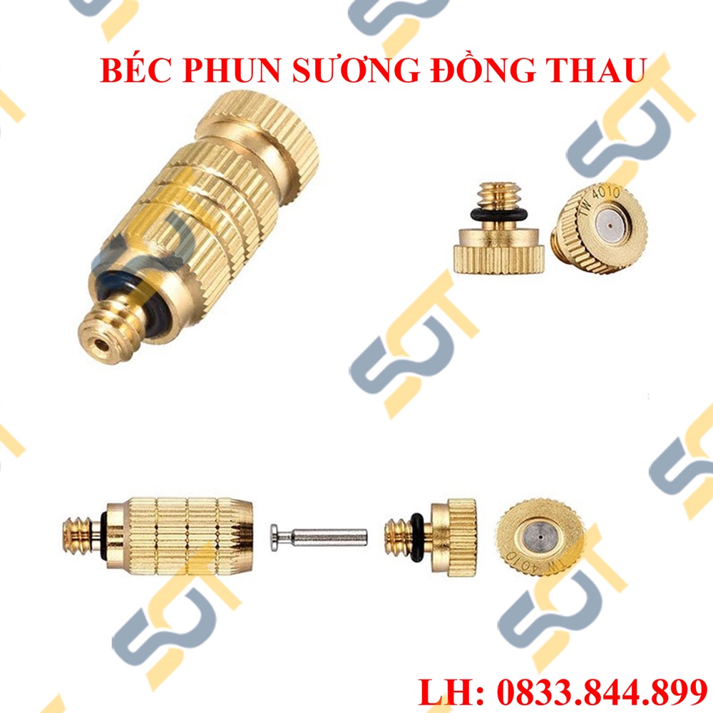 Đầu béc phun sương đồng thau số 1, 2, 3 lắp đặt phun sương cafe, nhà hàng